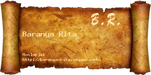 Baranya Rita névjegykártya